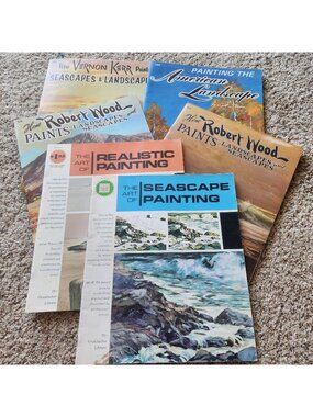 Vtg 1960s/70s Art Painting Books Lot - Robert Wood, Vernon Kerr, Grumbacher...